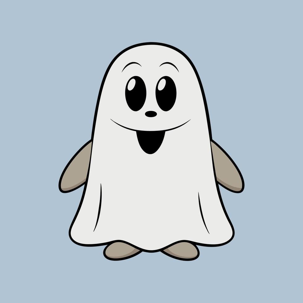 a cartoon ghost with a big smile on its face vector