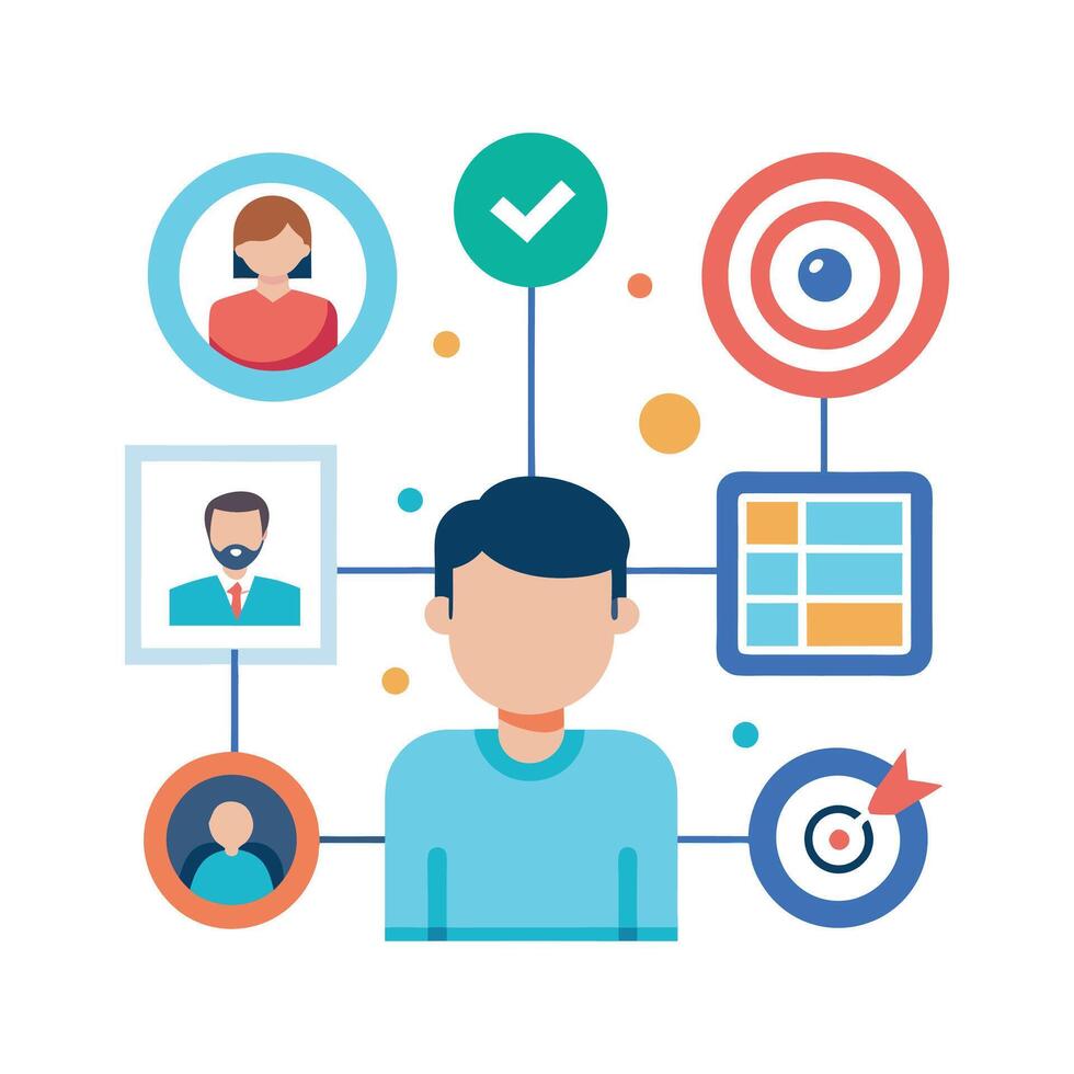 targeted segmentation and personalization flat minimalistic illustration vector