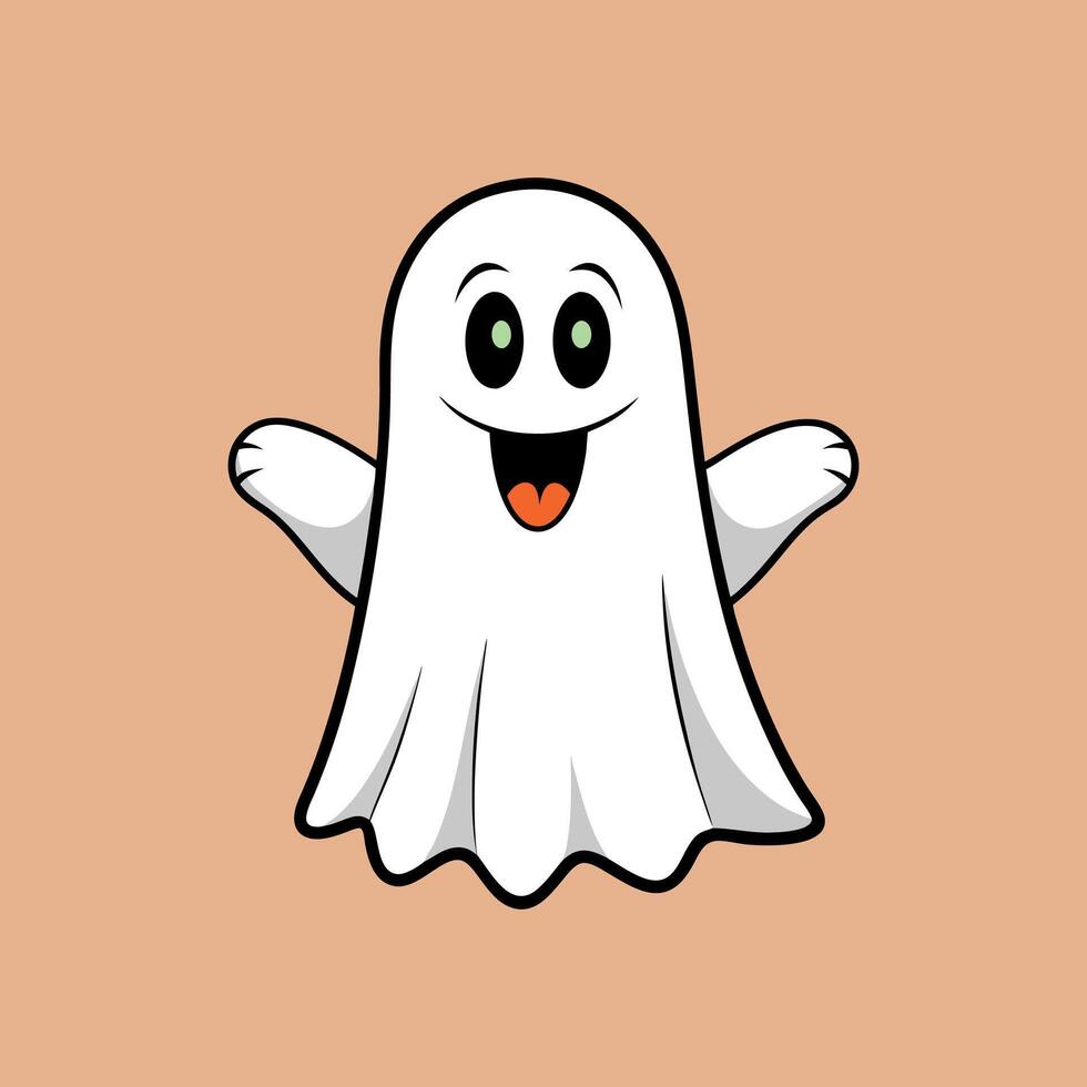 a cartoon ghost with a big smile on its face vector