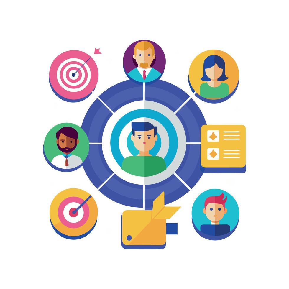 targeted segmentation and personalization flat minimalistic illustration vector