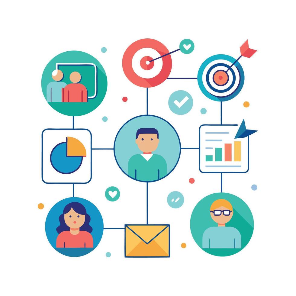 targeted segmentation and personalization flat minimalistic illustration vector