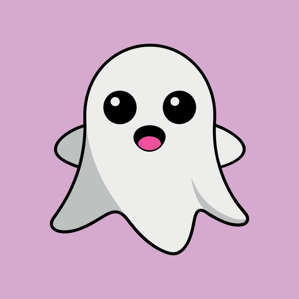 a cartoon ghost with a big smile on its face vector
