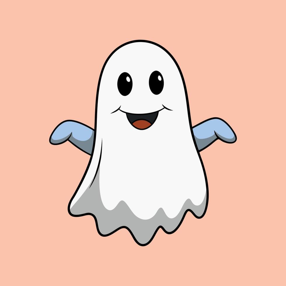 a cartoon ghost with a smile on its face vector