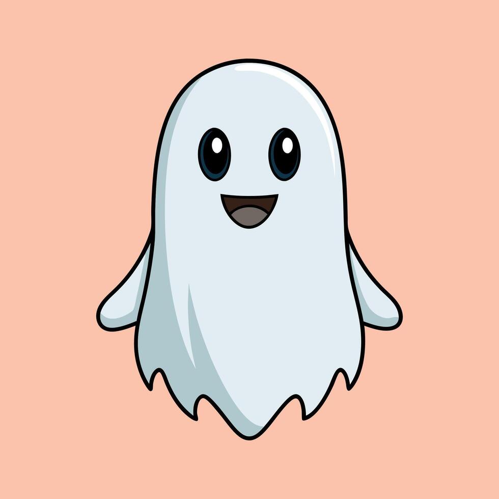 a cartoon ghost with a big smile on its face vector