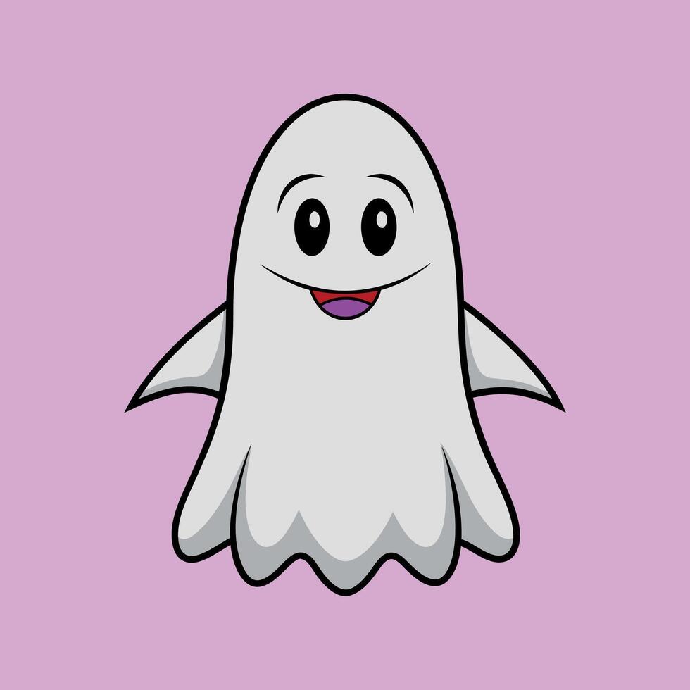 a cartoon ghost with a purple background vector