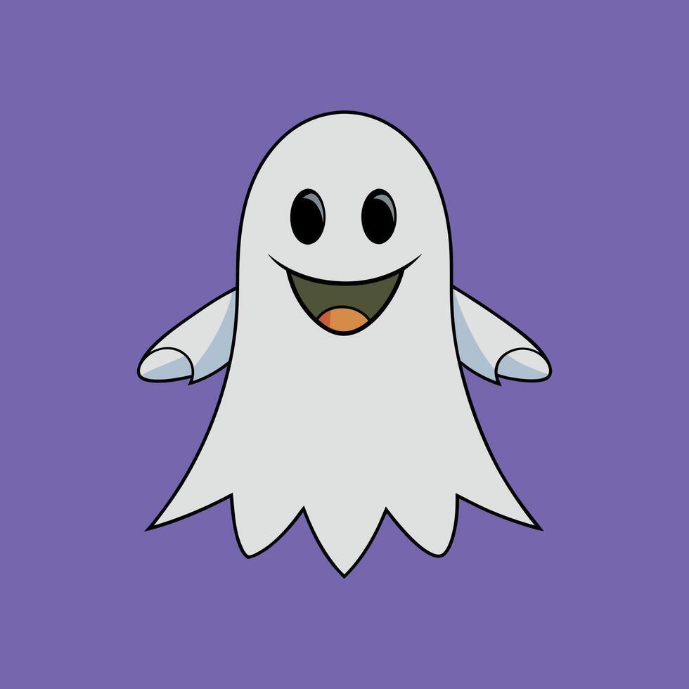 a cartoon ghost with a smile on its face vector