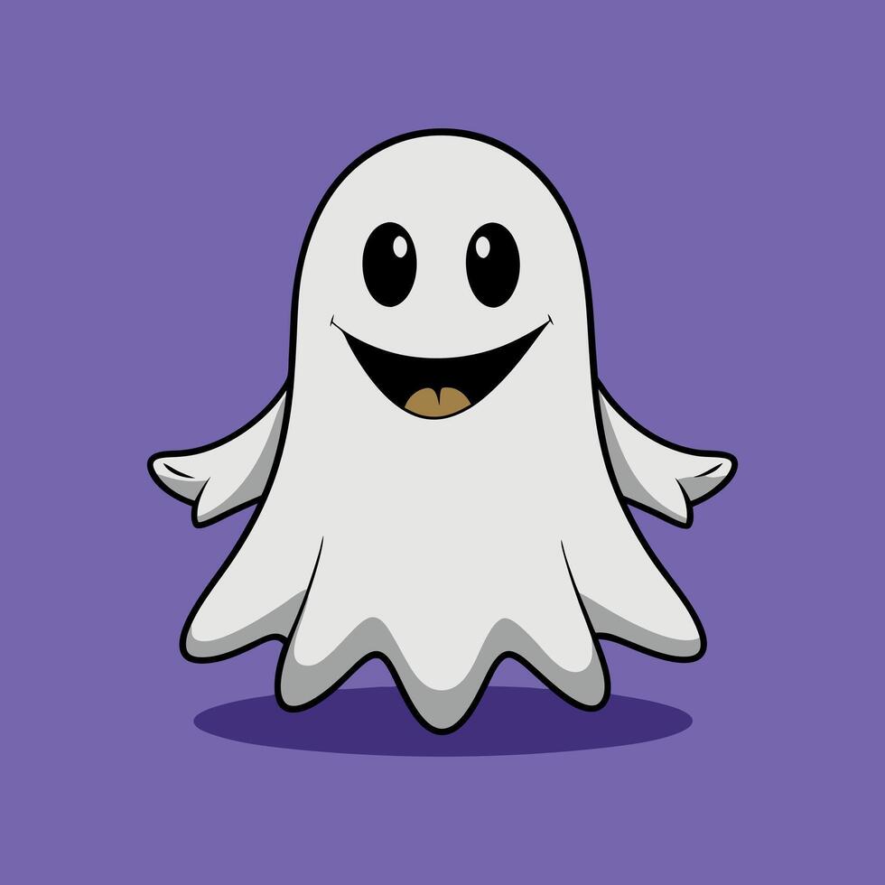 a cartoon ghost with a smile on its face vector