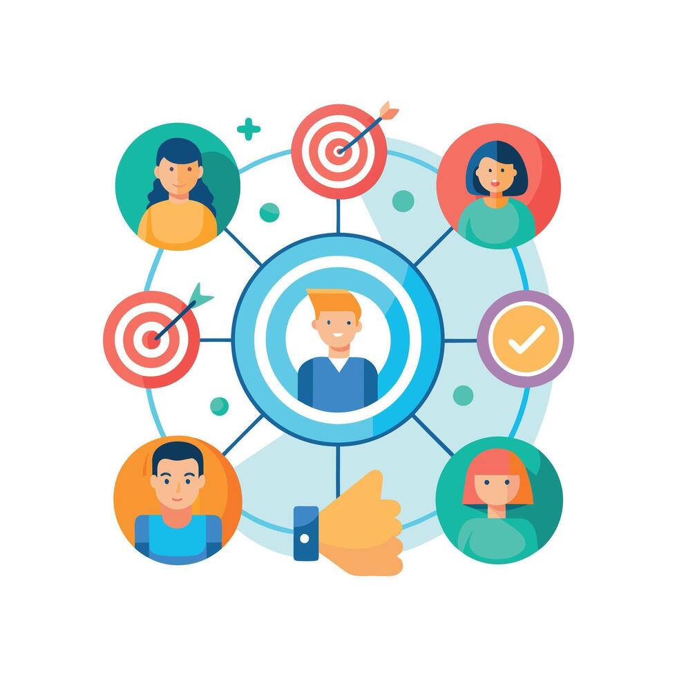 targeted segmentation and personalization flat minimalistic illustration vector