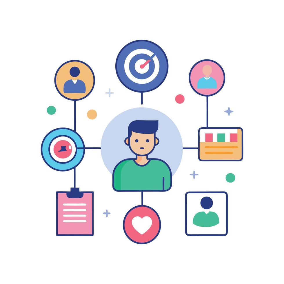 targeted segmentation and personalization flat minimalistic illustration vector