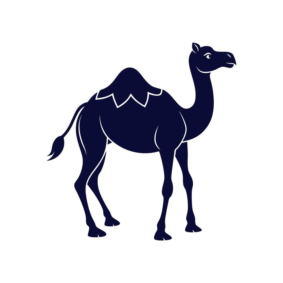 minimalist camel Silhouette Clipart illustration On a White Background vector
