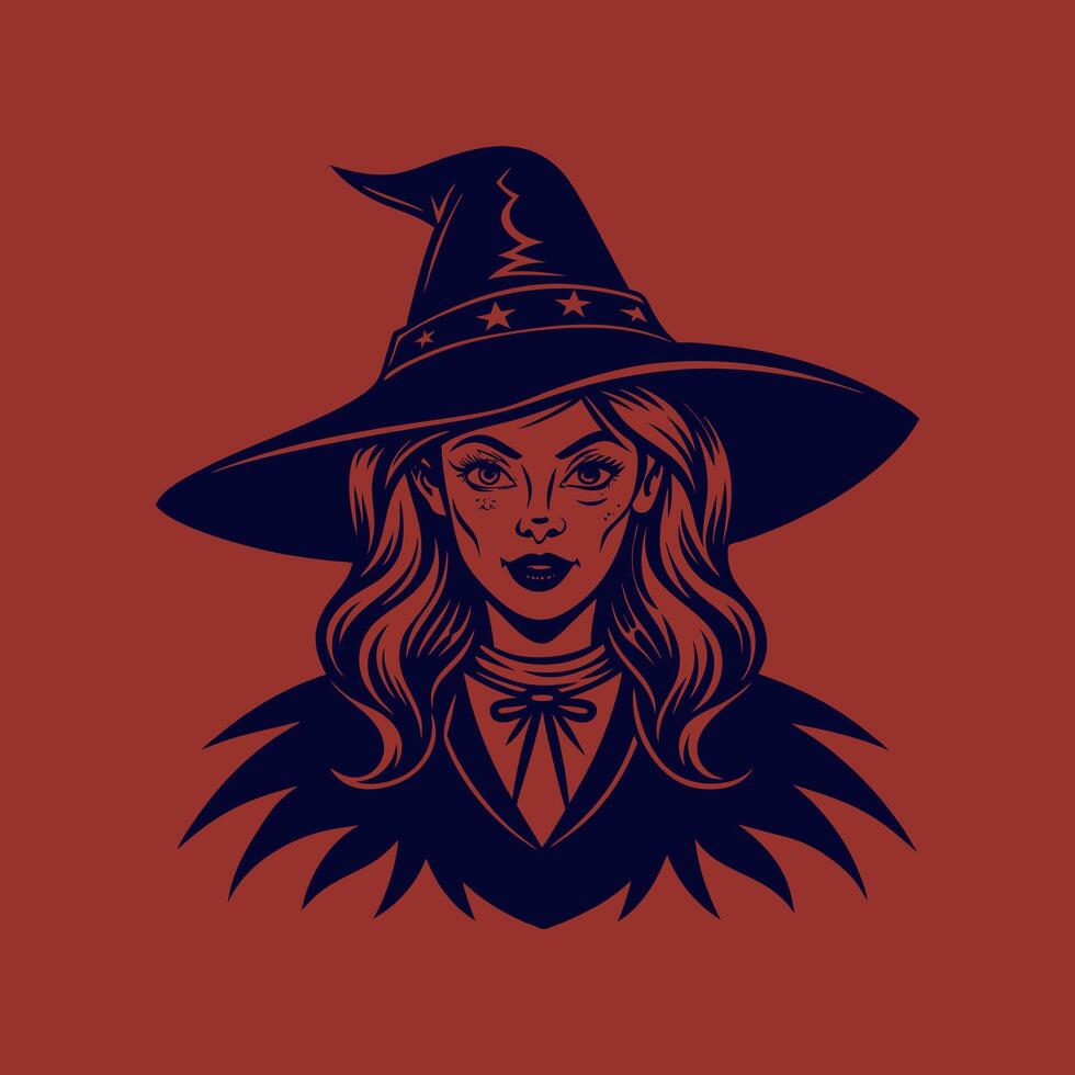 Halloween witch silhouettes Clipart illustration On a White Background vector