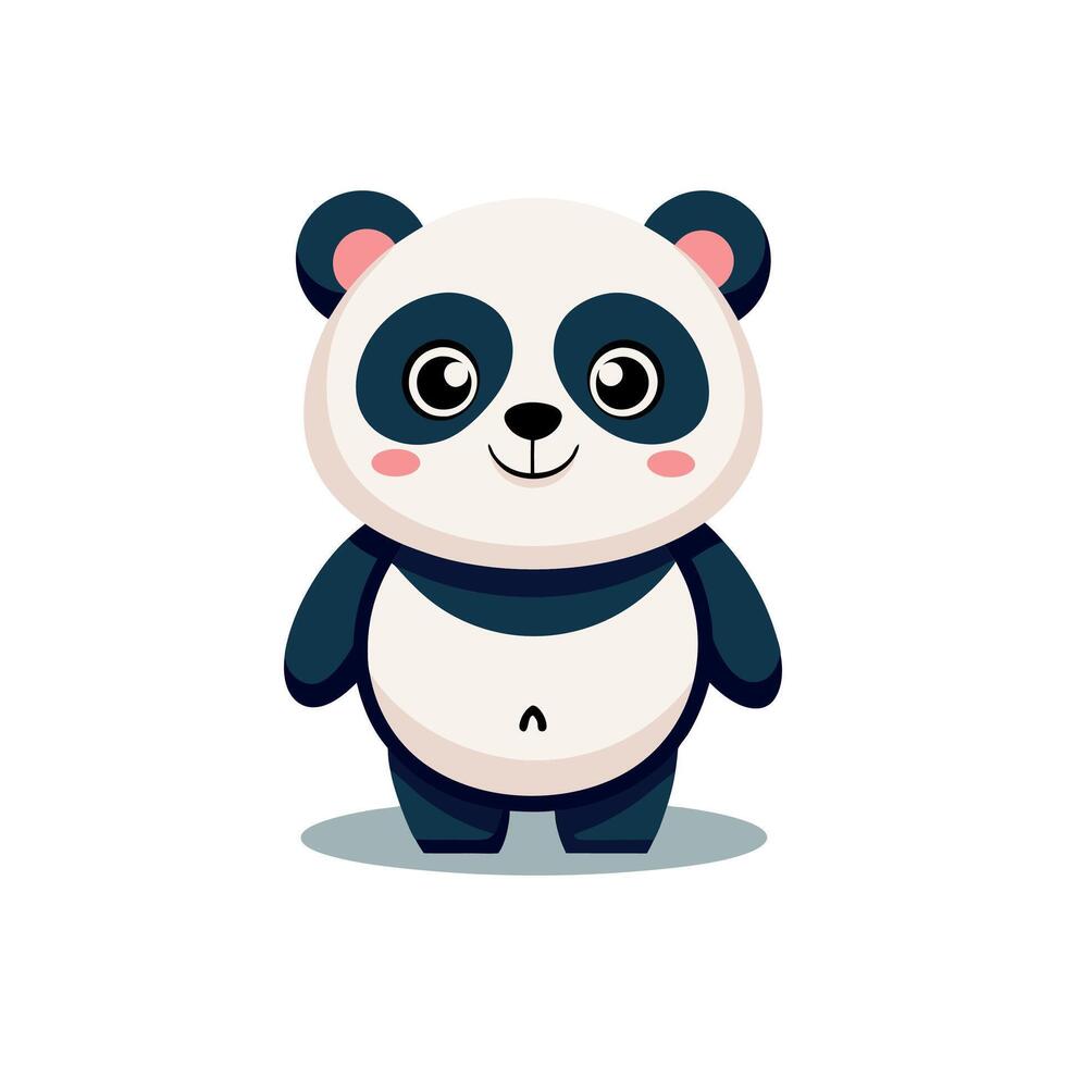 minimalist Panda Bear Clipart illustration On a White Background vector