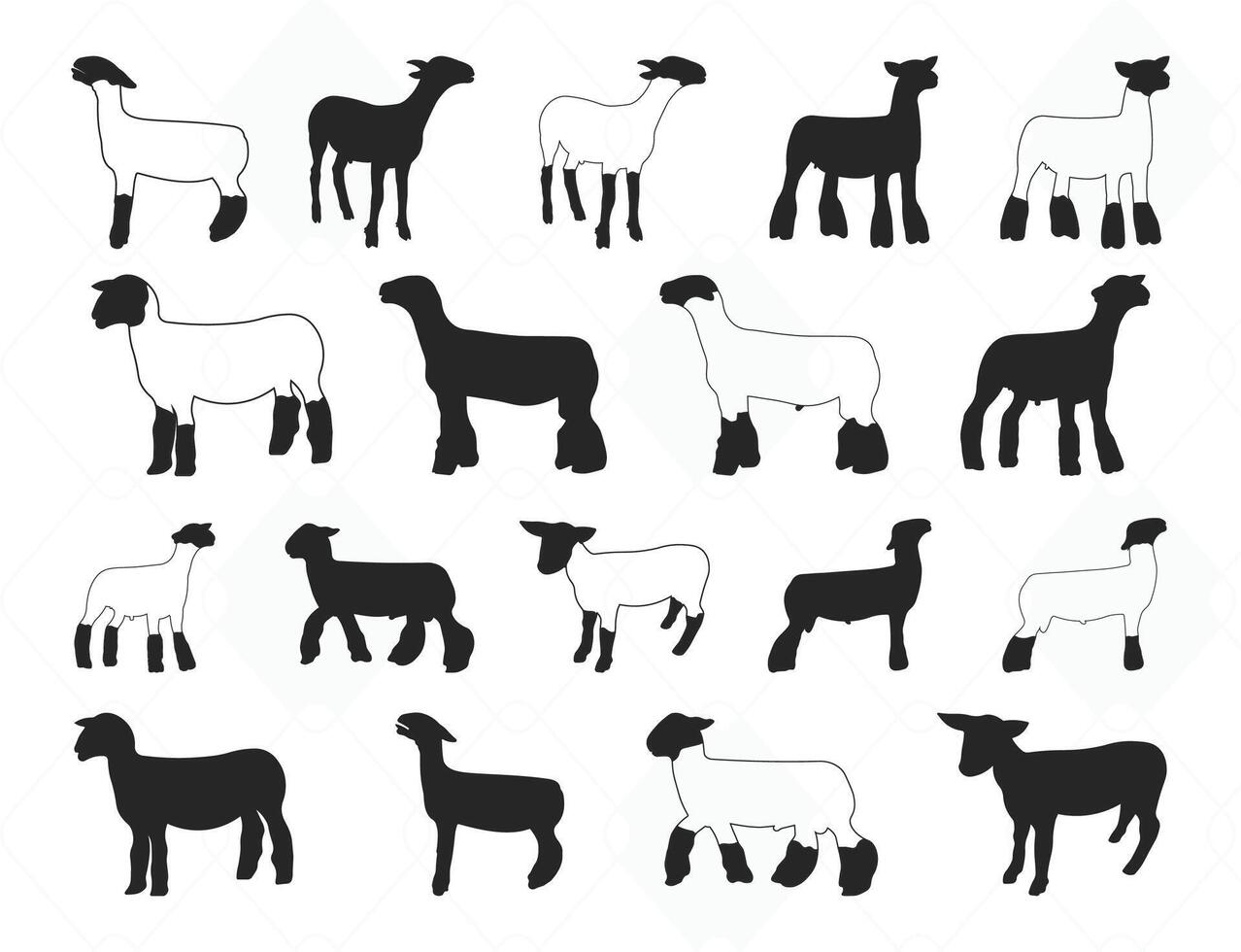 Show Lamb Bundle Market Lamb Silhouette vector
