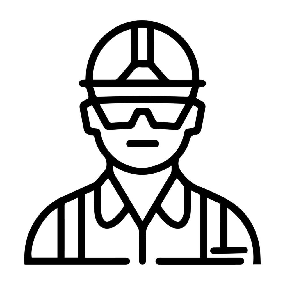 Engineer icon or modern line symbol. line art and icon design with bold outline. Black and white Pixel Perfect minimalistic symbol isolated white background. Silhouette simple thin sign vector