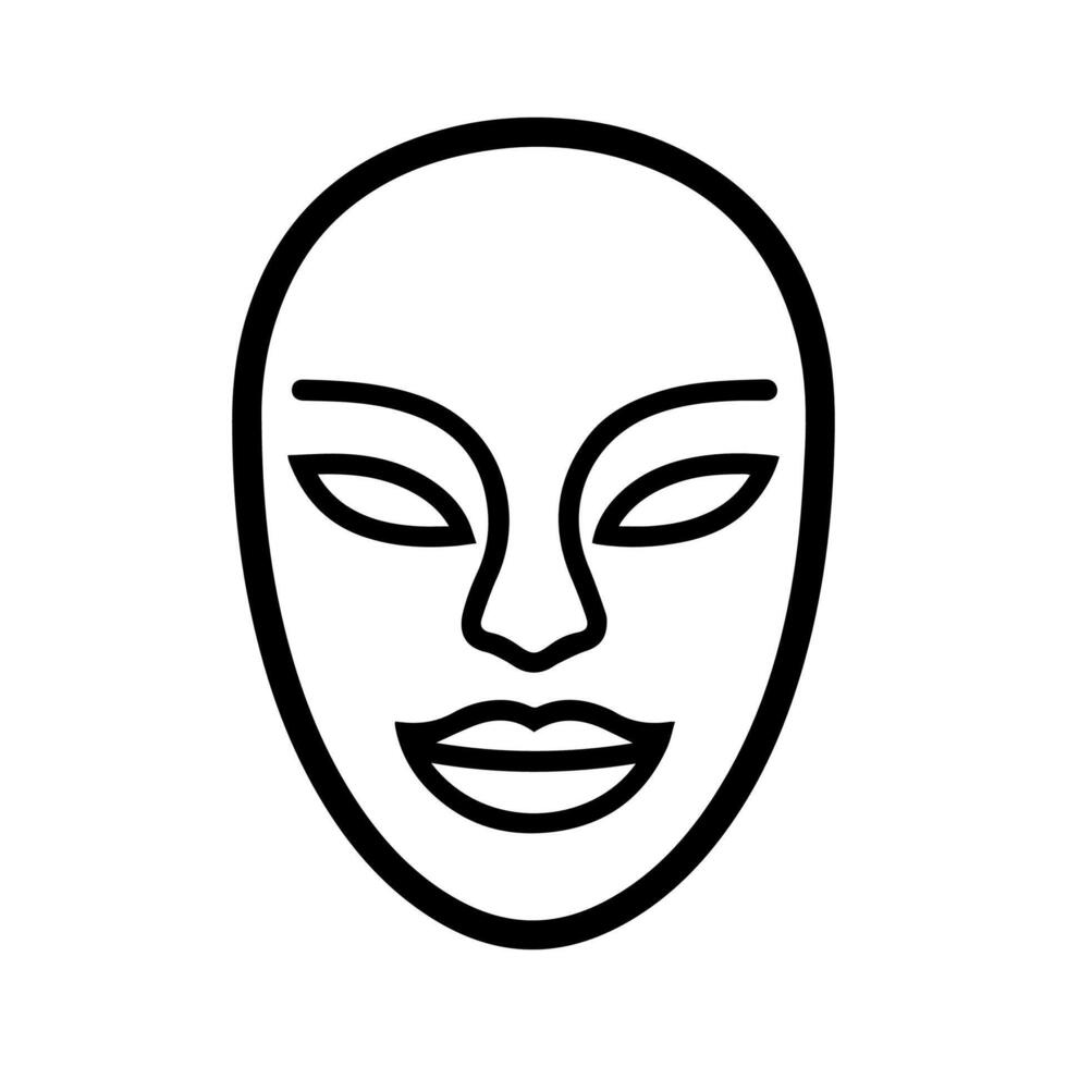 Mask icon or modern line symbol. line art and icon design with bold outline. Black and white Pixel Perfect minimalistic symbol isolated white background. Silhouette simple thin sign vector