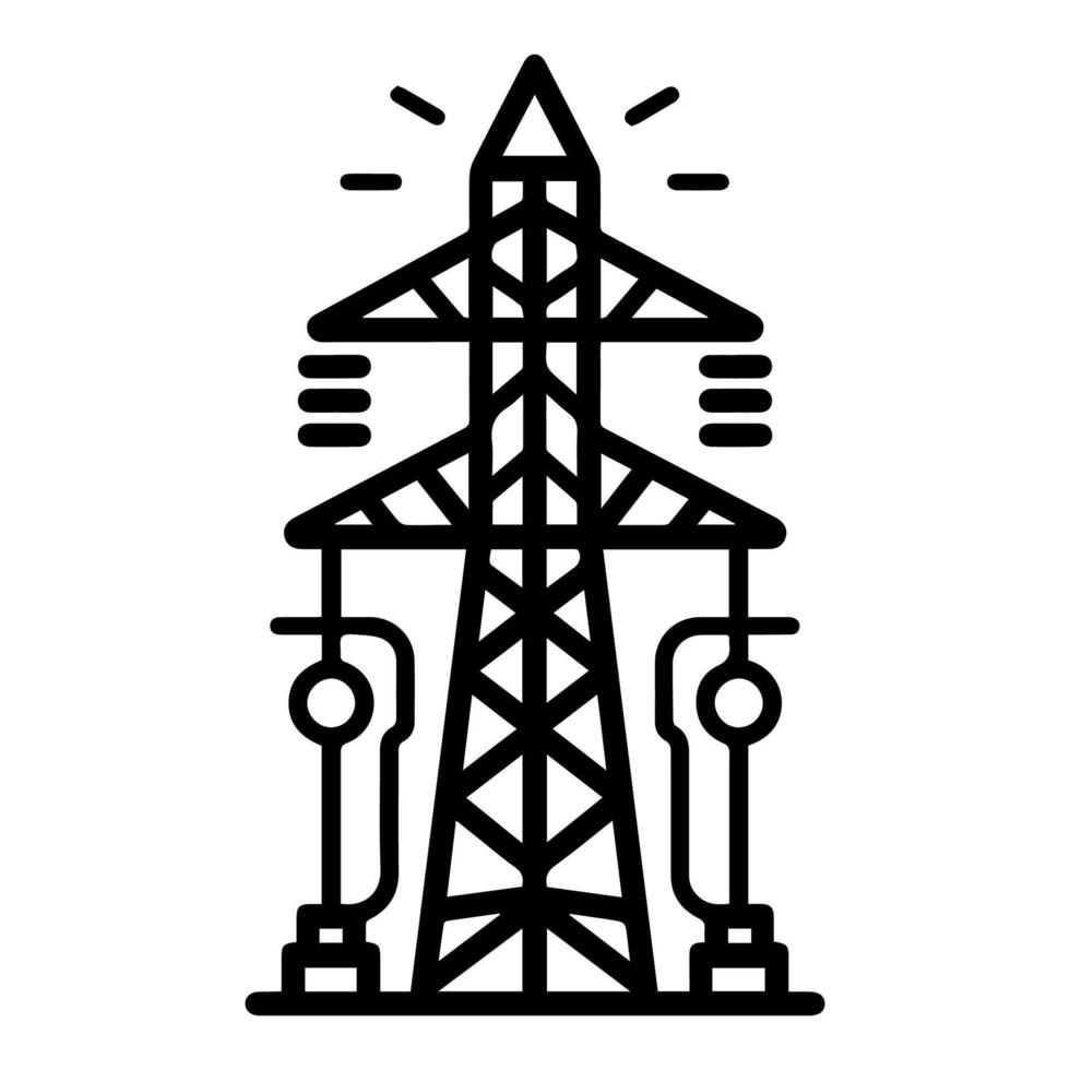 Energy icon or modern line symbol. line art and icon design with bold outline. Black and white Pixel Perfect minimalistic symbol isolated white background.Silhouette simple thin sign vector