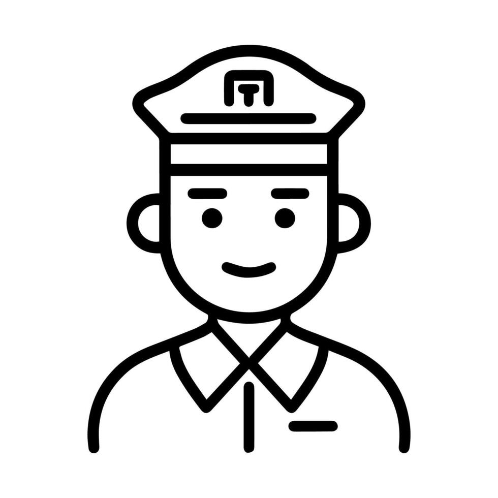 Postman icon or modern line symbol. line art and icon design with bold outline. Black and white Pixel Perfect minimalistic symbol isolated white background. Silhouette simple thin sign vector