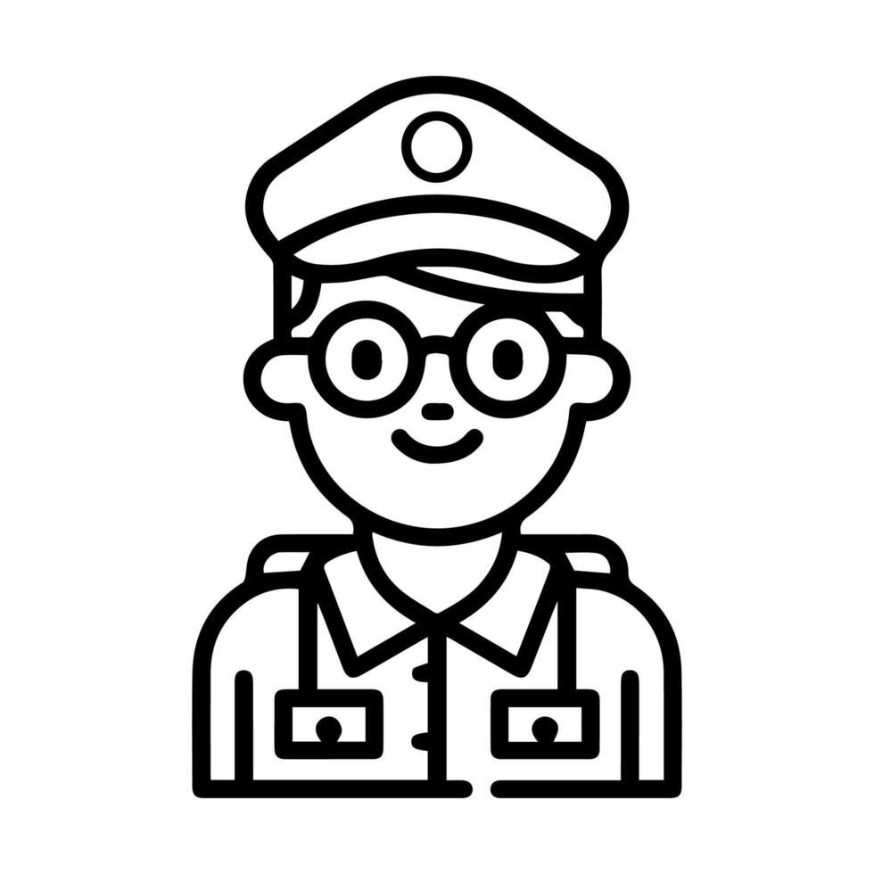 Postman icon or modern line symbol. line art and icon design with bold outline. Black and white Pixel Perfect minimalistic symbol isolated white background. Silhouette simple thin sign vector