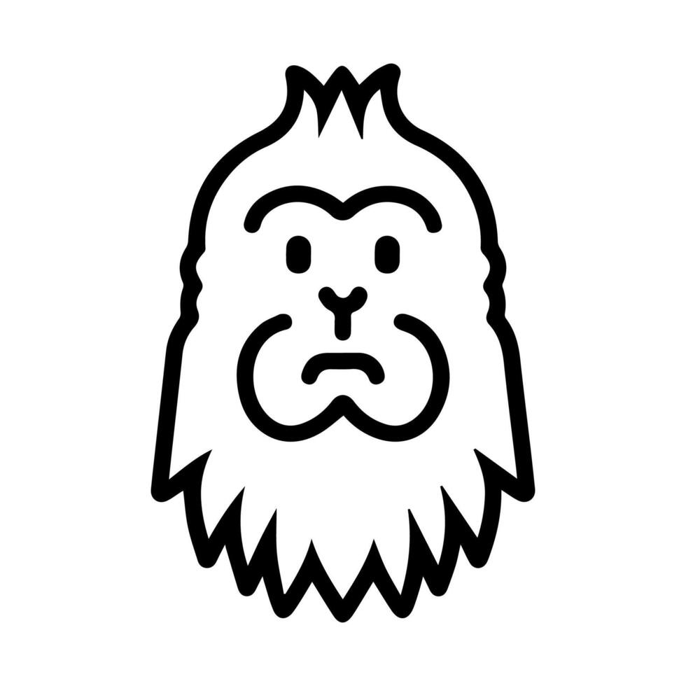 Yeti icon or modern line symbol. line art and icon design with bold outline. Black and white Pixel Perfect minimalistic symbol isolated white background. Silhouette simple thin sign vector