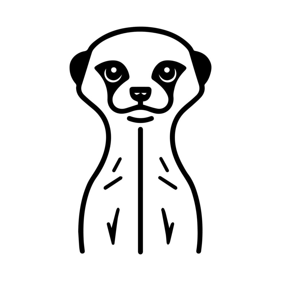 Meerkat icon or modern line symbol. line art and icon design with bold outline. Black and white Pixel Perfect minimalistic symbol isolated white background. Silhouette simple thin sign vector