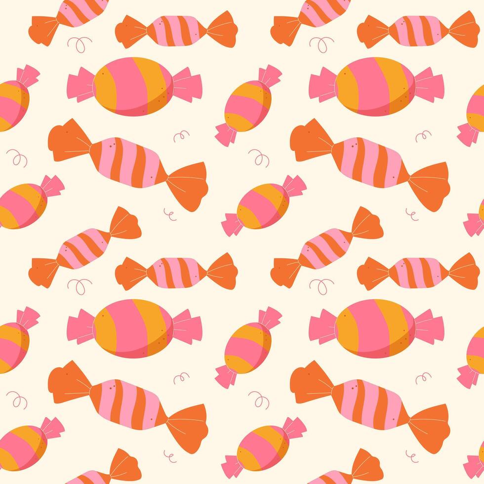 candy and lollipop seamless pattern vector