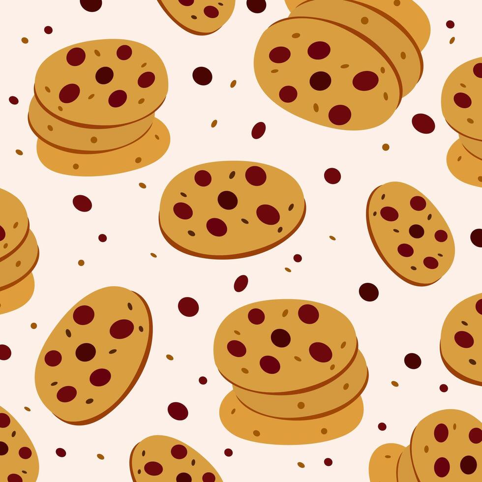 National chocolate chip cookie day. Sweet delicious pastries. Chocolate chip cookie illustration. Confectionery and sweet products vector