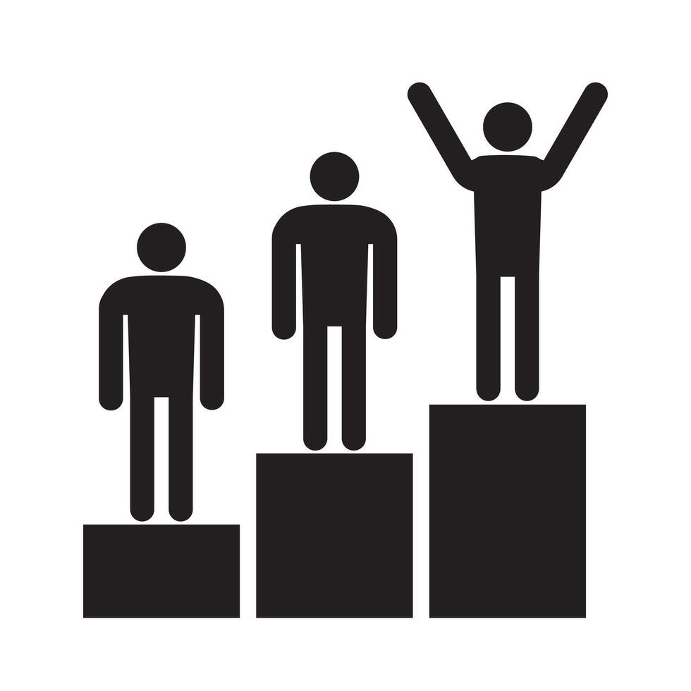 Winner icon illustration graphic design, Leaderboard Ranking icon black filled, Winner's Podium icons vector