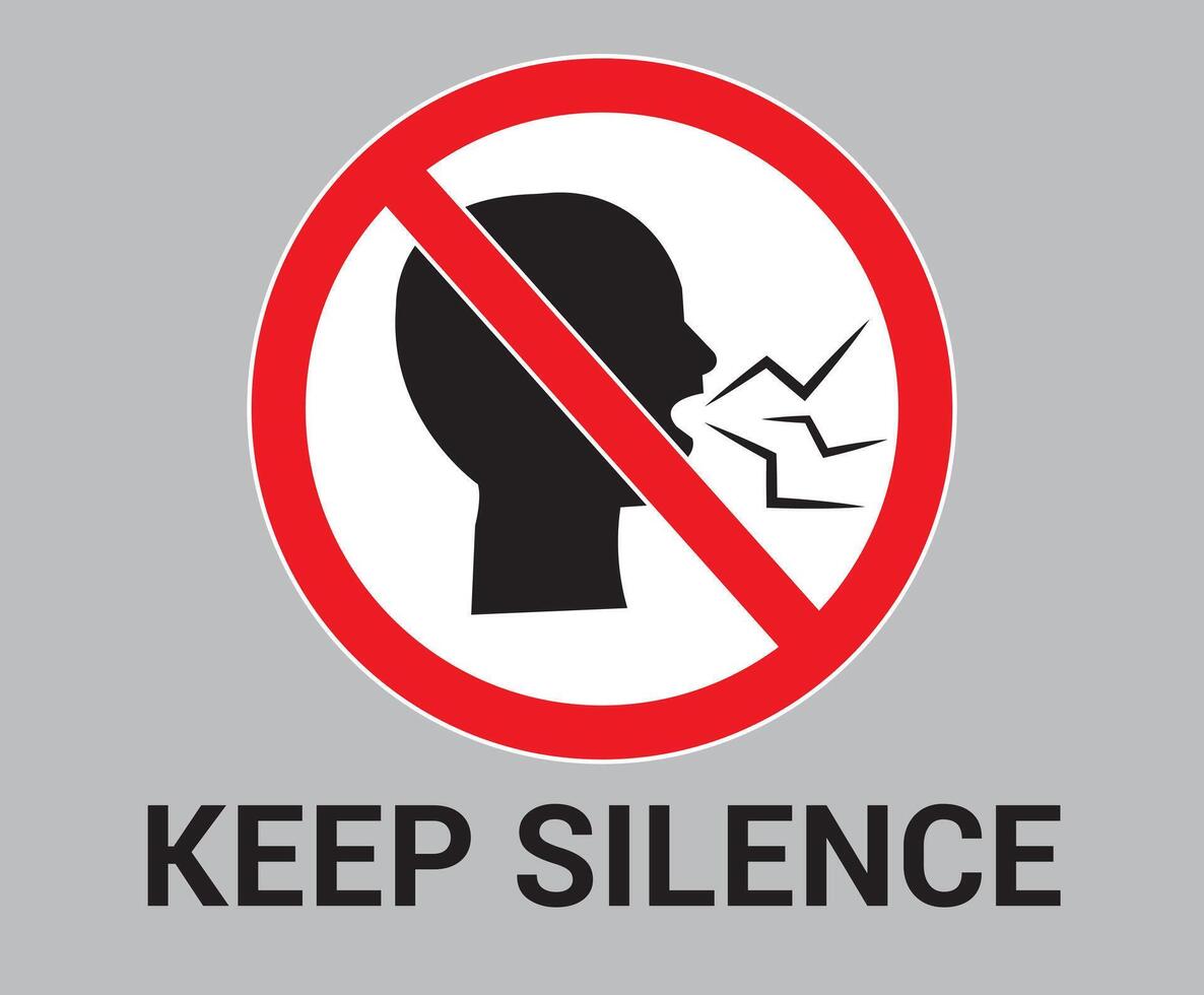 Keep Silence symbol sign. label. banner icon illustration. vector
