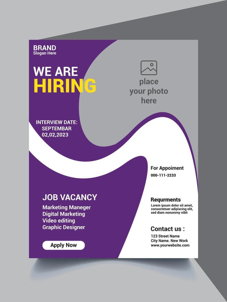 We Are Hiring Flyer template vector