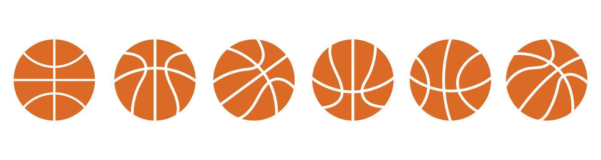 basketball icon set in line style, illustration, Basketball ball sign and symbol. vector