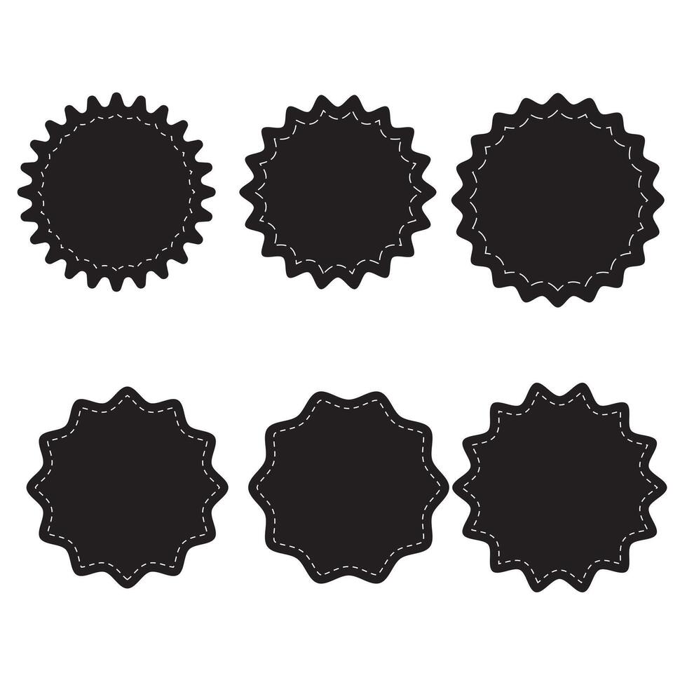 Set of starburst , Starburst badge shape, burst wave star, price label sticker sunburst badges. Simple flat style vintage labels, stickers, on white background vector