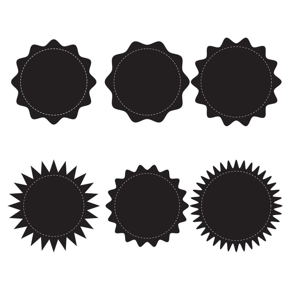 Set of starburst , Starburst badge shape, burst wave star, price label sticker sunburst badges. Simple flat style vintage labels, stickers, on white background vector