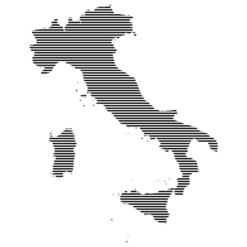Italy map with lined pattern illustration vector