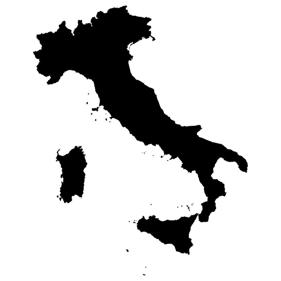 Italy map silhouette illustration vector