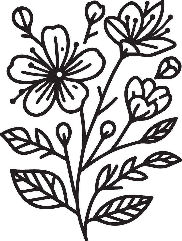 floral background with Spring flowers. Tropical flower Hibiscus, sketch illustration. Sketch Hibiscus flower, isolated flower retro sign vector