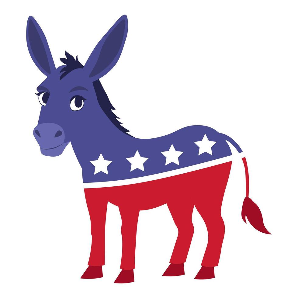 Democratic Donkey cute animal character vector