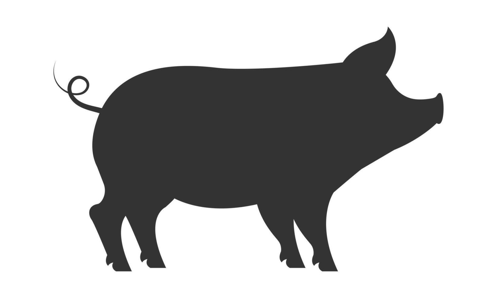 Pig silhouette on white background. illustration. vector
