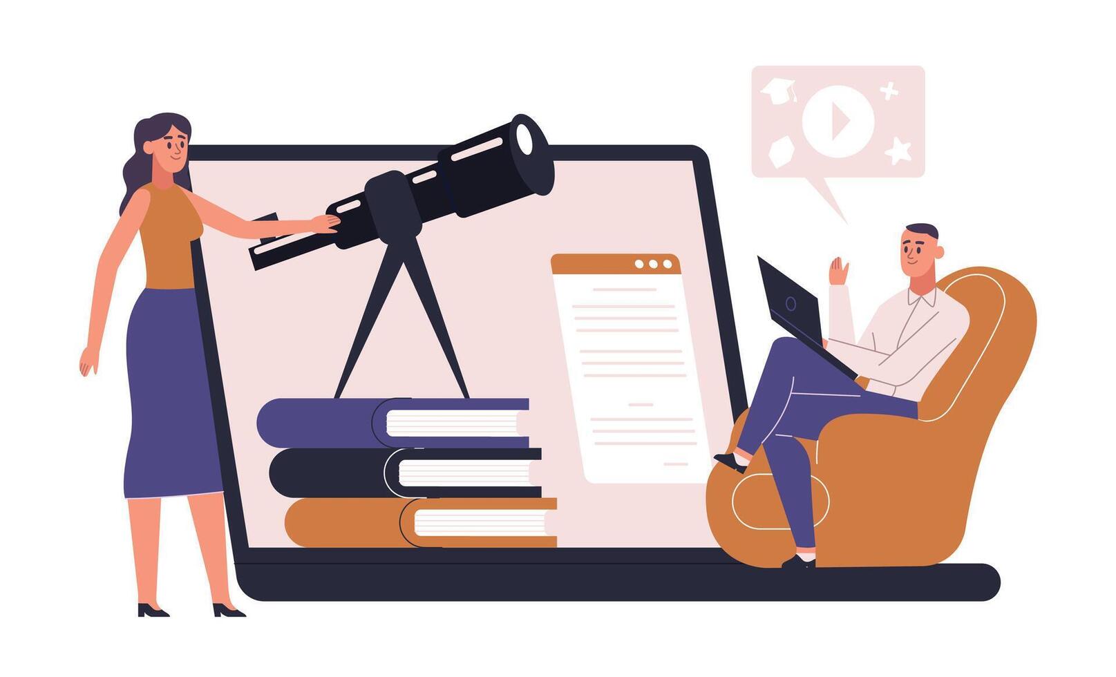 Online education from home using laptop remotely vector