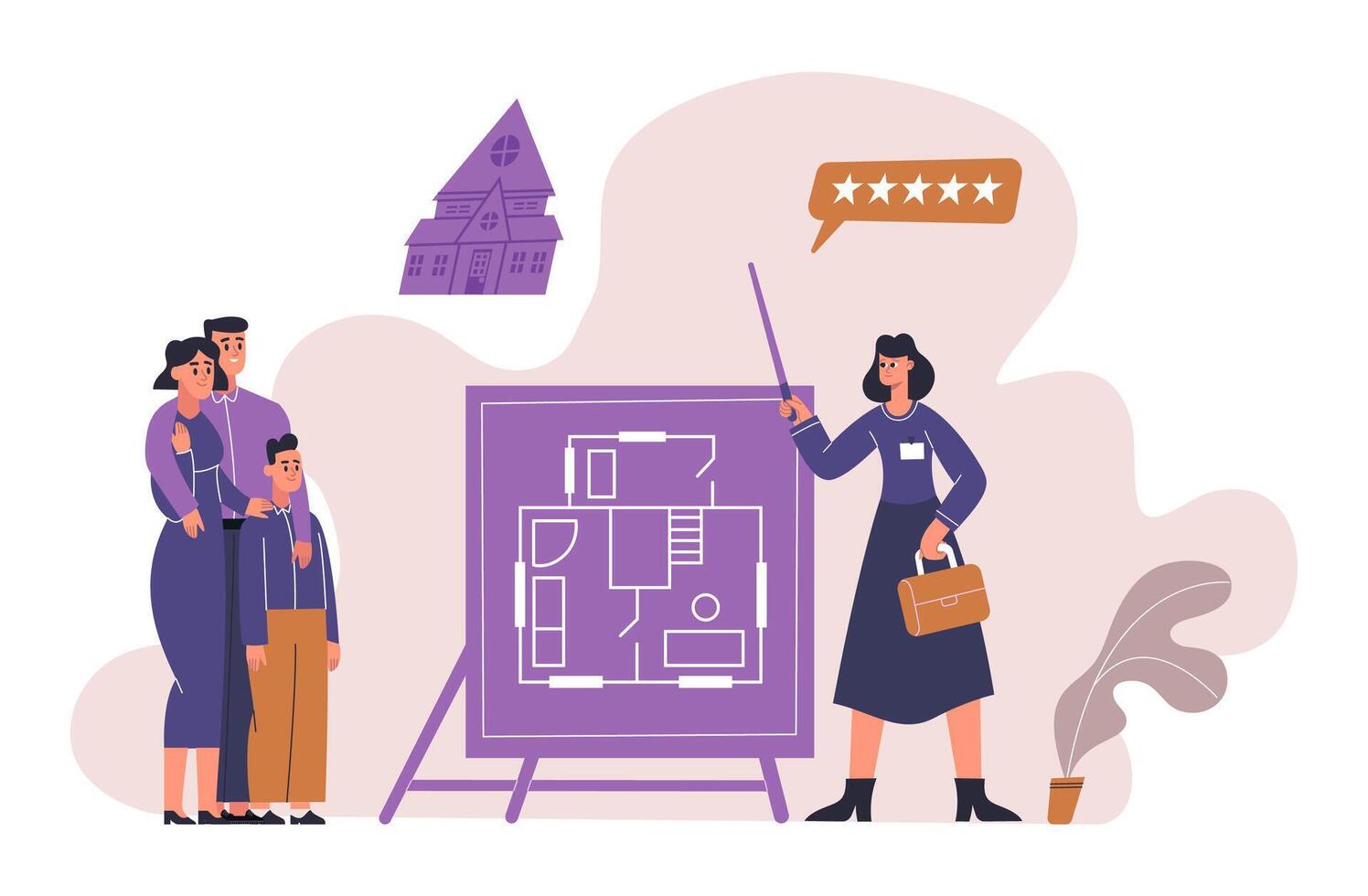 Apartments or houses searching. Search property house vector