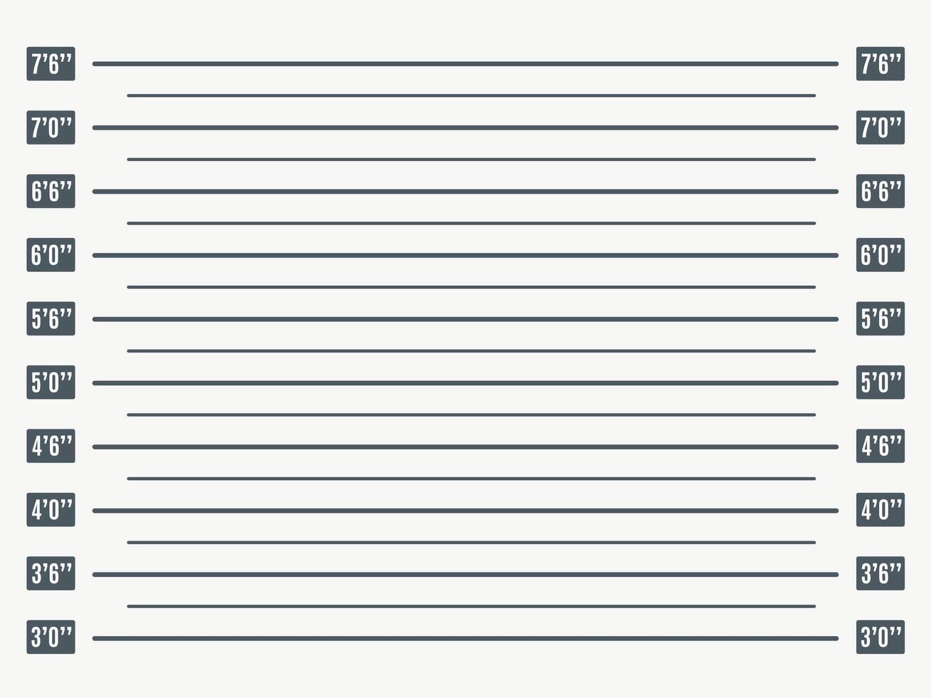 Mugshot lineup. Prison photo booking backdrop template with height measurements scale lineup, law enforcement and jail arested snapshot background vector