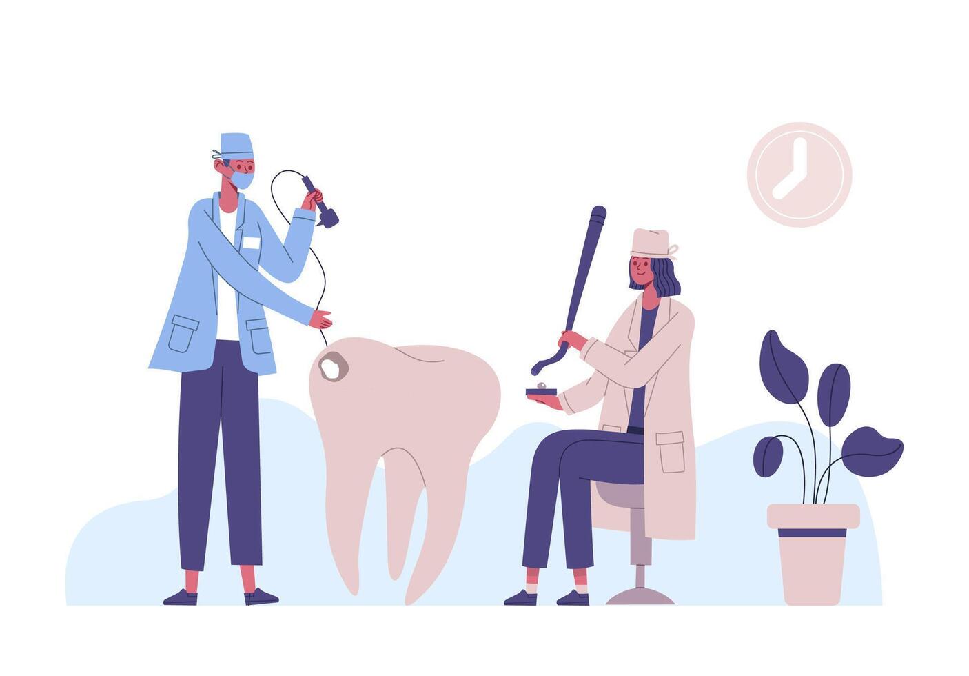 Dental clinic treatment. of dentist, medical health vector