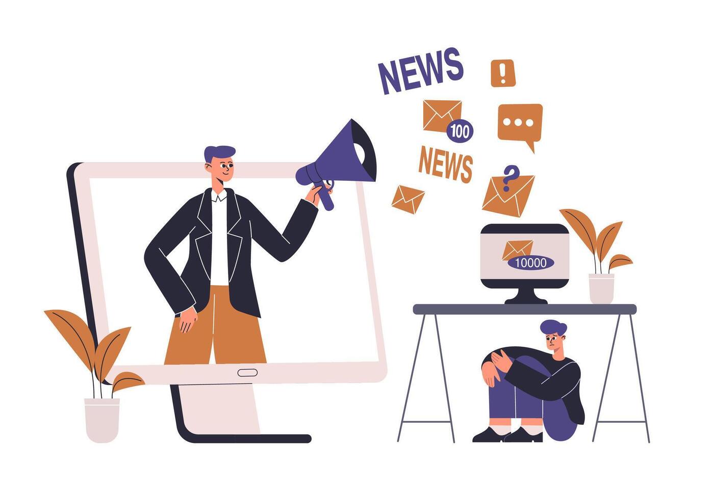 Online news, social networks, information search. of information vector