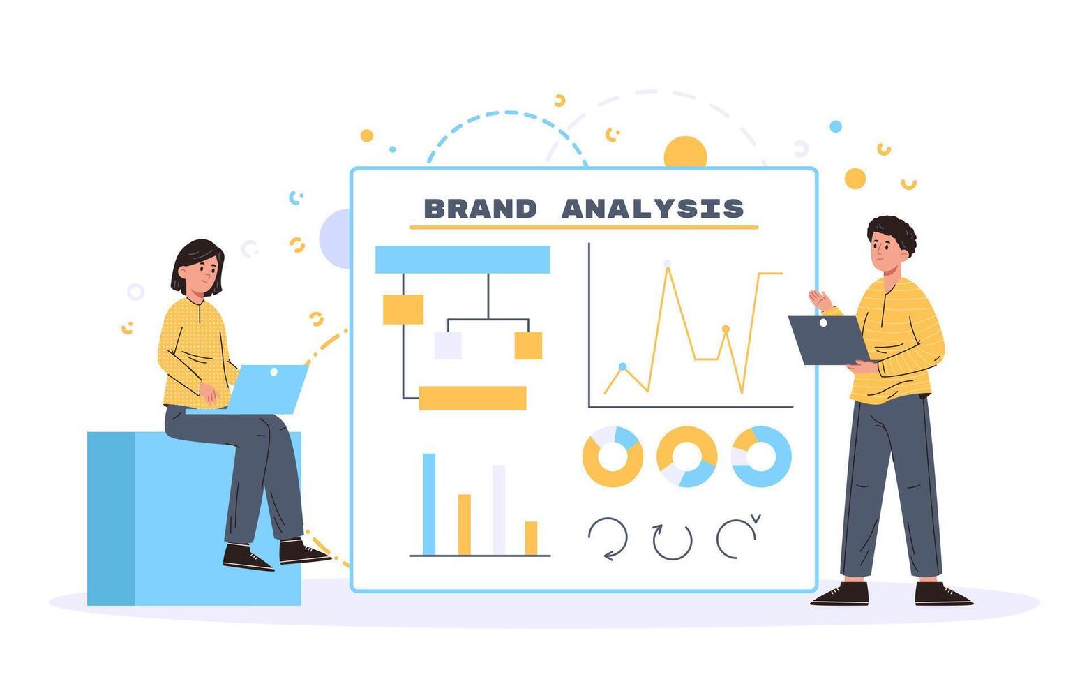 Corporate identity, brand creation and building, business development vector