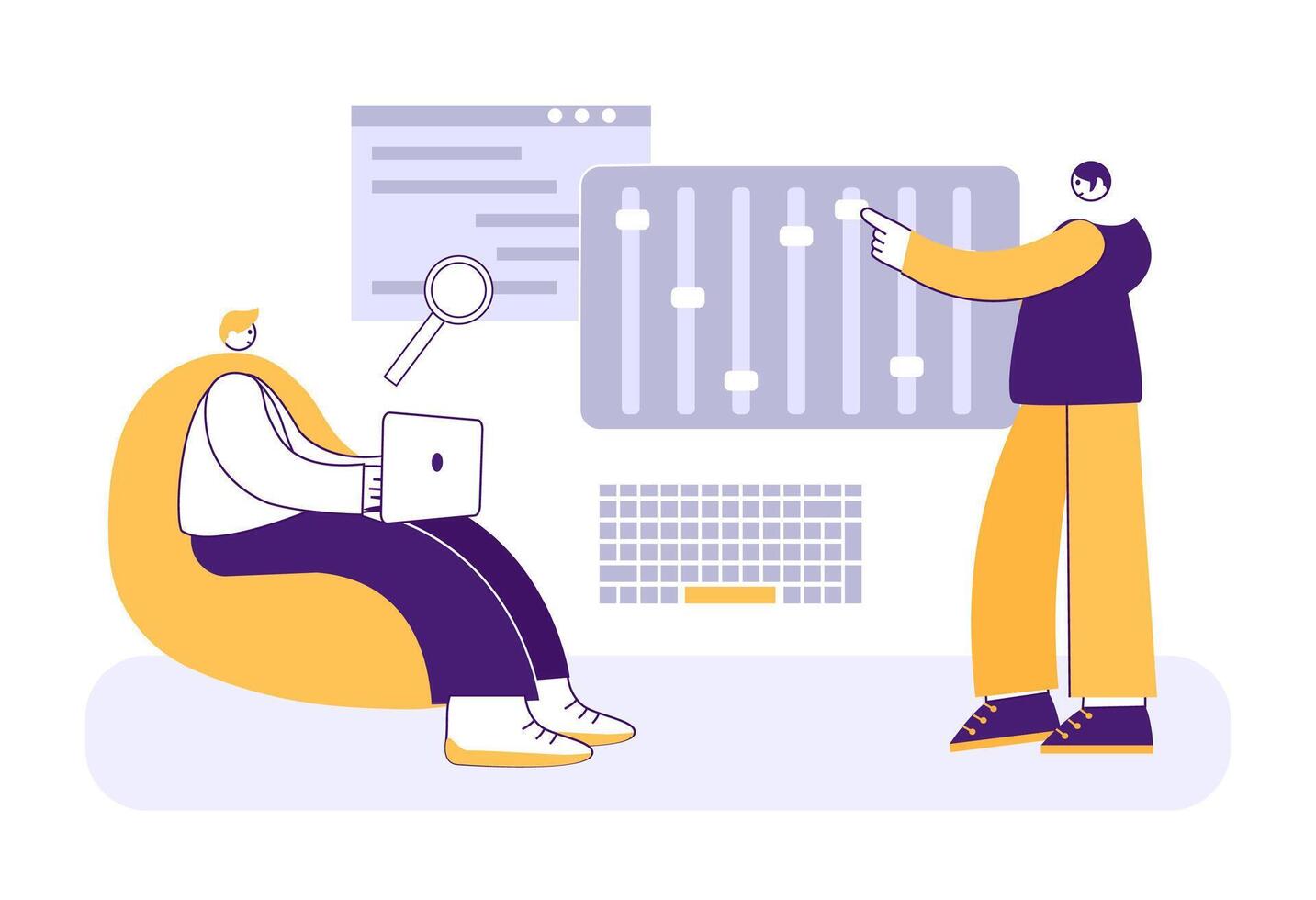 Software testing concept of development and programming, vector