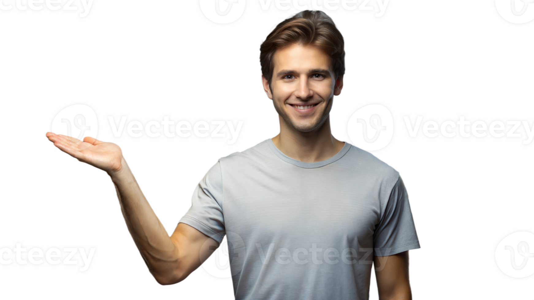 Young Man Smiling While Gesturing With His Hand png