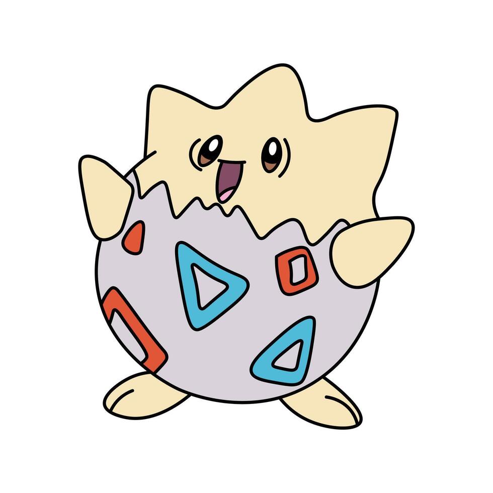 Togepi pokemon, illustration vector