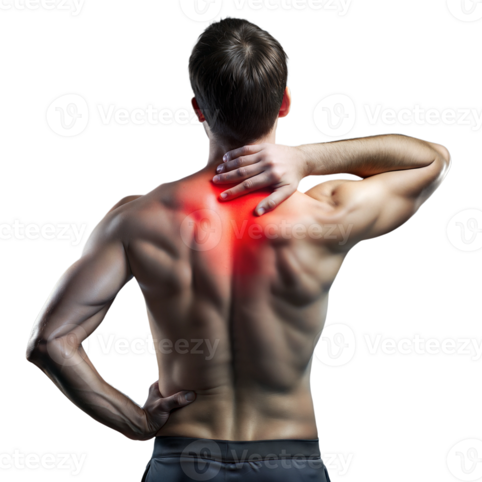 Man Experiencing Shoulder Pain While Standing png