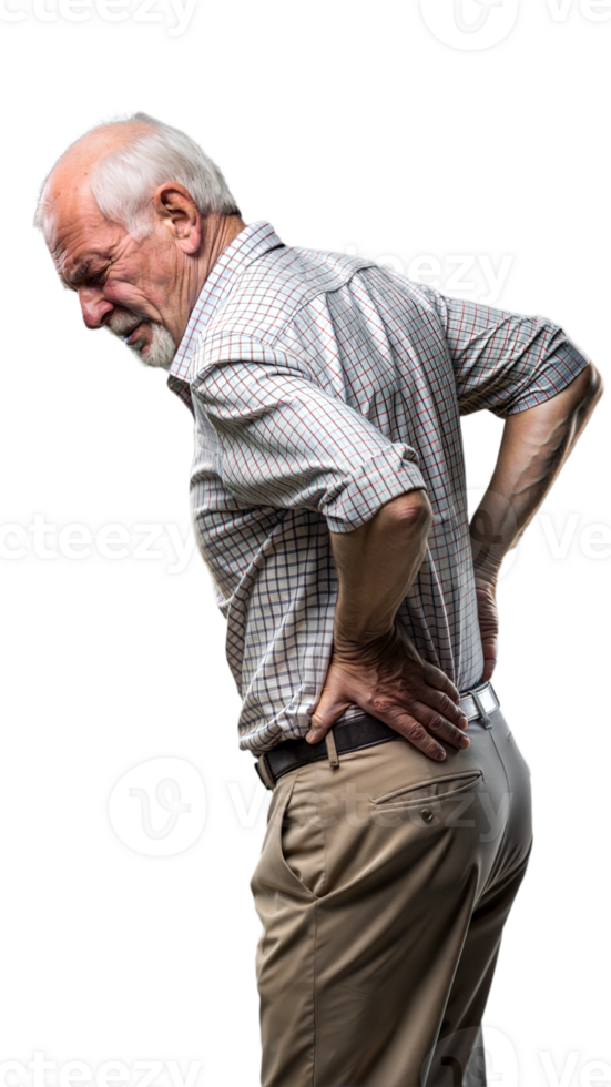 Elderly Man Experiencing Back Pain png
