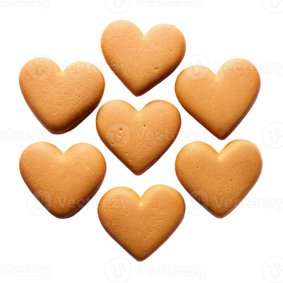 Heart-Shaped Cookies on a Transparent Background Ready png