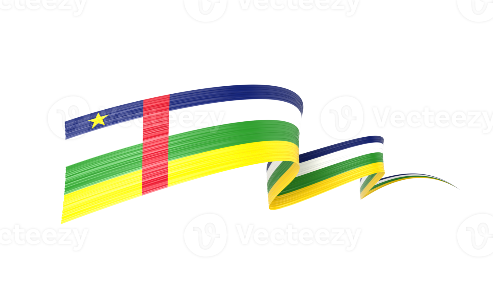 3d Flag Of Central African Republic 3d Wavy Shiny Ribbon Flag 3d Illustration png